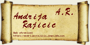 Andrija Rajičić vizit kartica